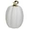 8" White & Gold Fall Harvest Ceramic Pumpkin Decoration